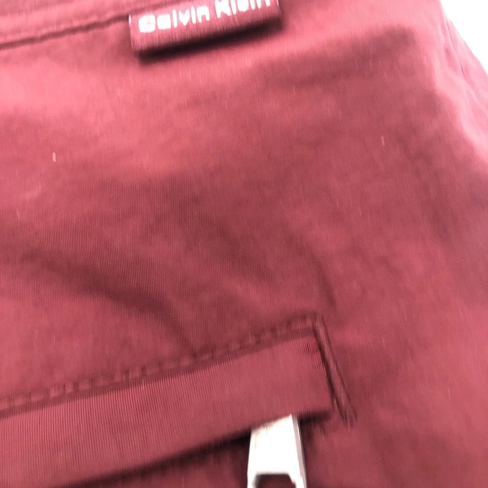 Calvin Klein Mens Shorts Swimwear NWT Extra Large Maroon  Nylon Burgundy Pockets